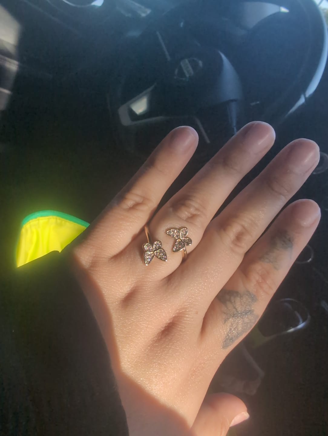 Customer photo review of Open Iced Butterfly Ring