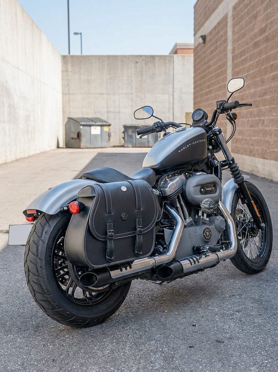 Customer photo review of 30L - Ghost Large Shock Cutout Motorcycle Saddlebags For Harley Sportster 1200 Nightster XL1200N