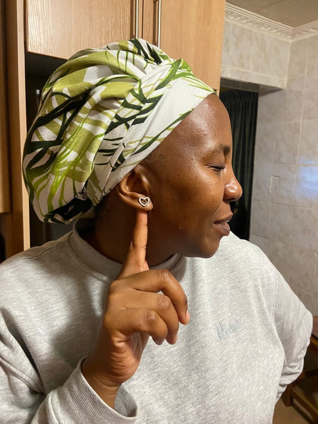 Customer photo review of Silver Thando Luxe Studs
