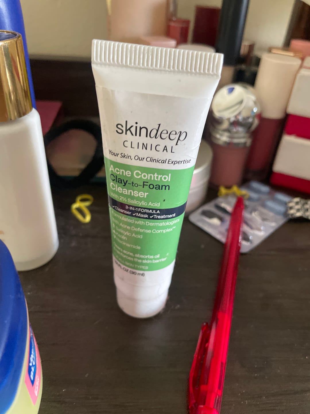 Customer photo review of Acne Control Clay-to-Foam Cleanser