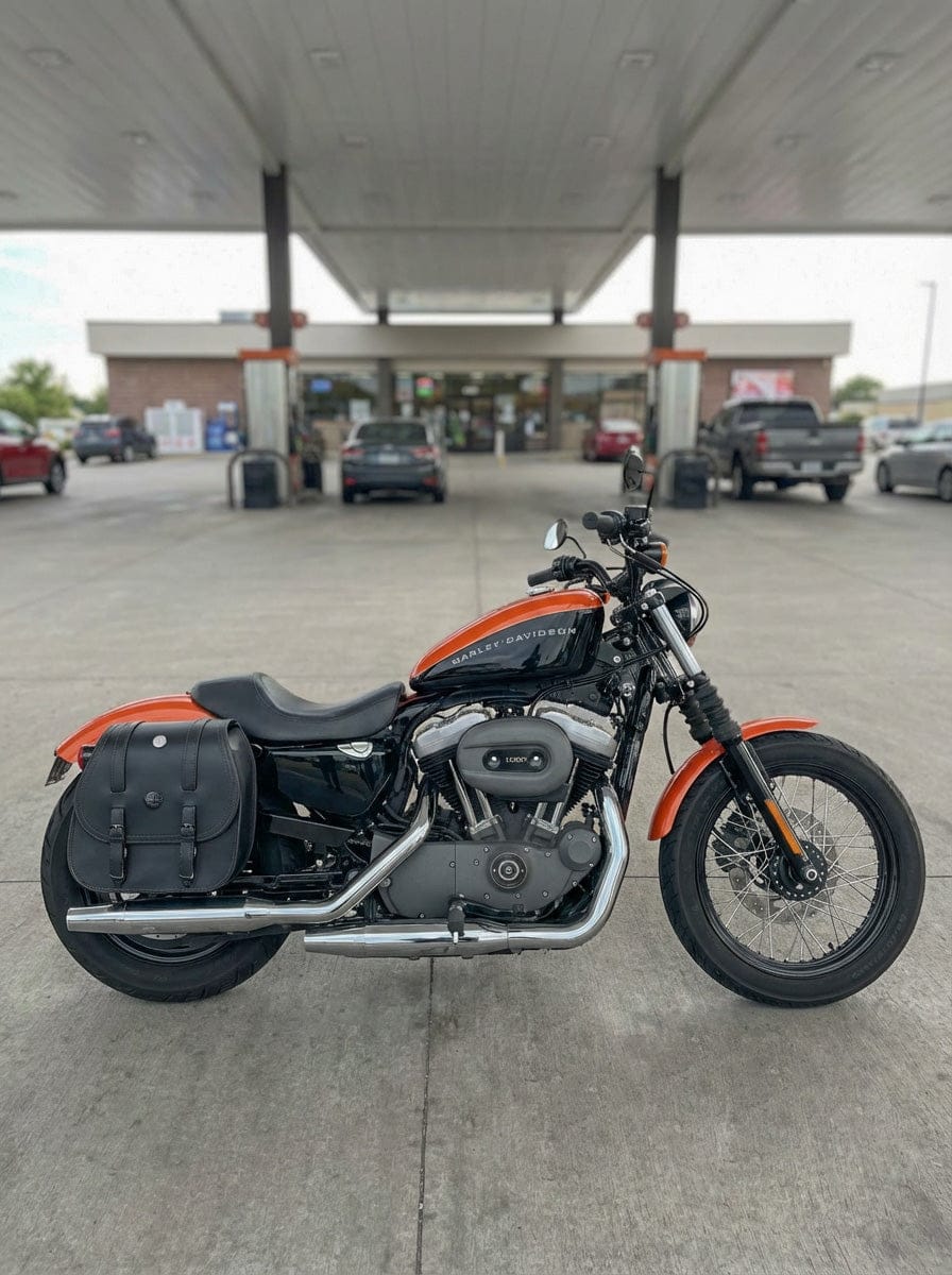 Customer photo review of 30L - Ghost Large Shock Cutout Motorcycle Saddlebags For Harley Sportster 1200 Nightster XL1200N