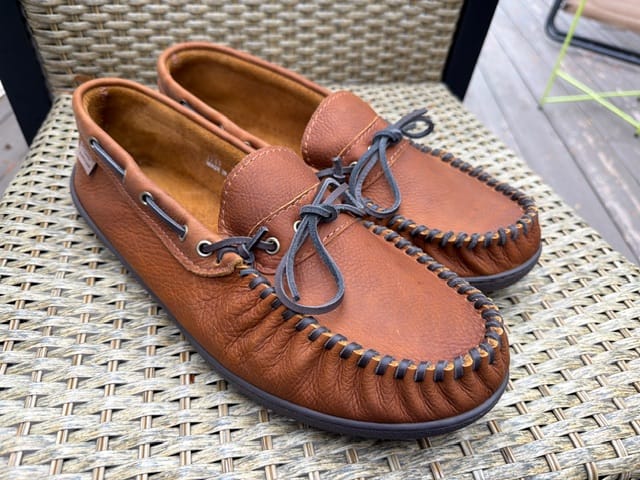 Customer photo review of Men's Wide Leather Moccasin Shoes