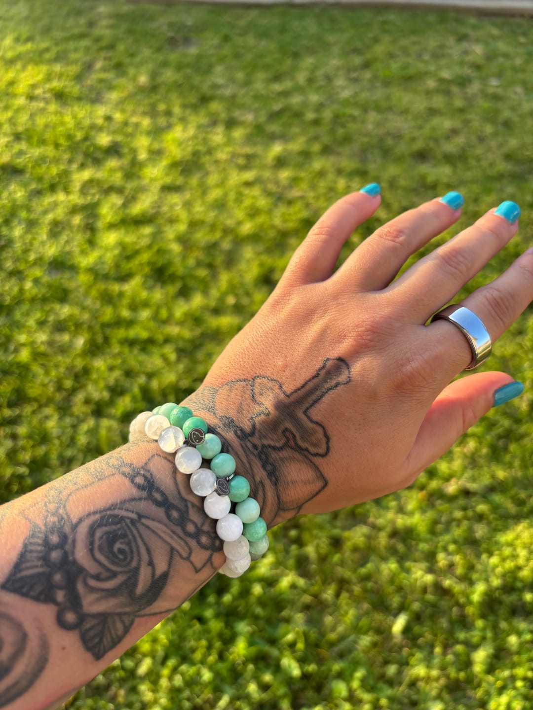 Customer photo review of Australian Jade Chrysoprase Bracelet