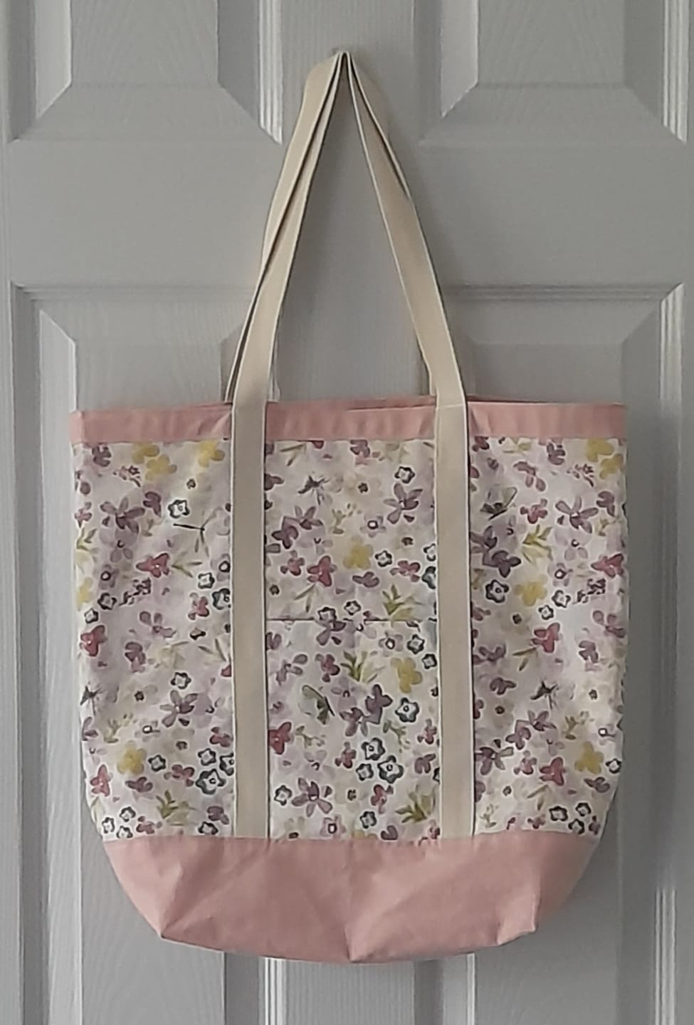 Customer photo review of Busy Floral Butterfly on Ivory Panama Fabric