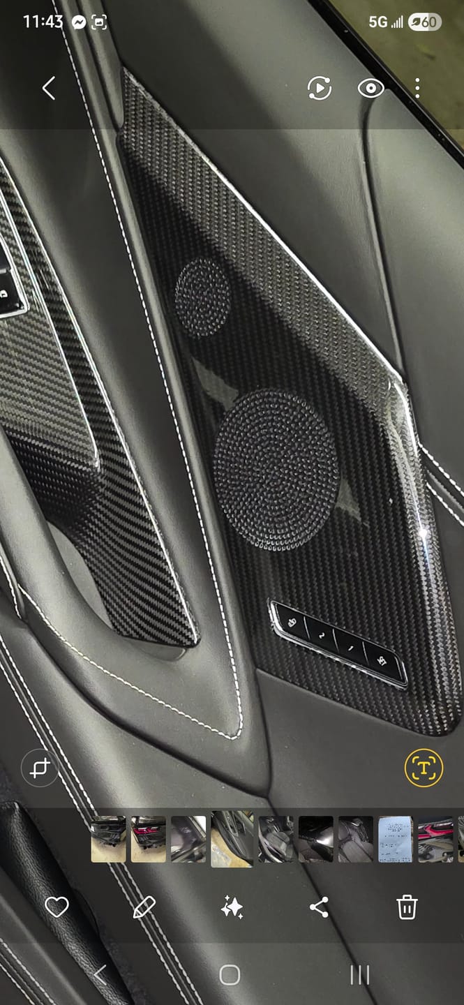 Customer photo review of Corvette C8 DRY CARBON FIBER Door Speaker Cover