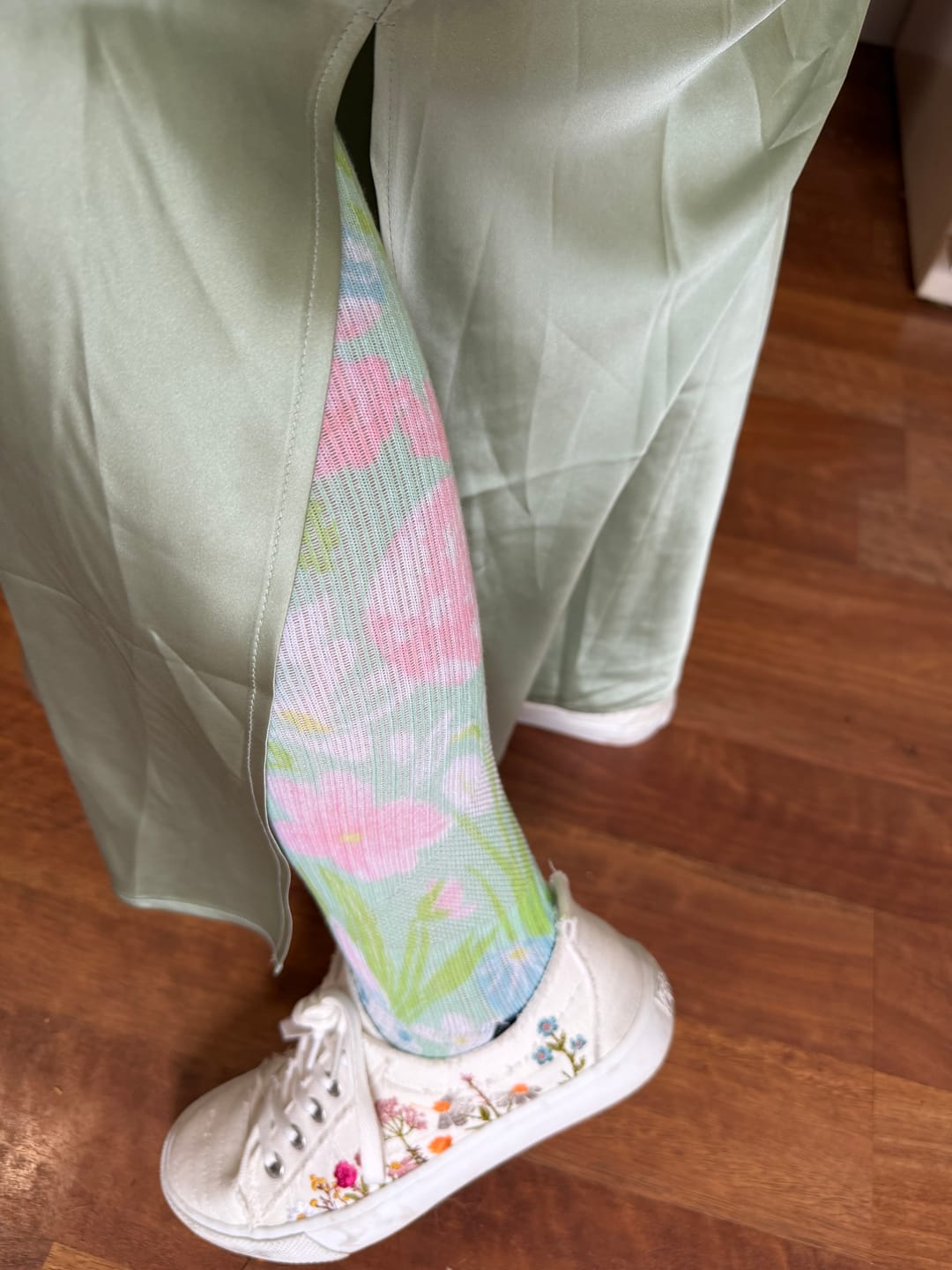 Customer photo review of Bunny Garden Compression Socks