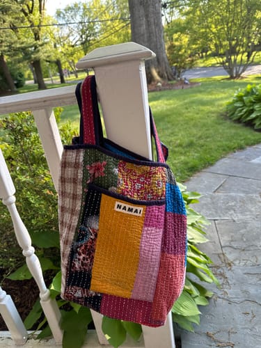 Customer photo review of The Xoti II Zero-Waste Quilted Kantha Bag