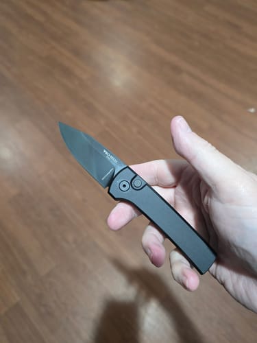 Customer photo review of Pro-Tech Scapegoat Compact Auto Knife – Black Aluminum, MagnaMax DLC, Automatic – Made in USA (RCS1103-SWAT)