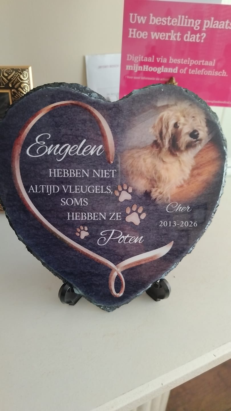 Customer photo review of Engelen hebben poten - Gepersonaliseerde leisteen hart