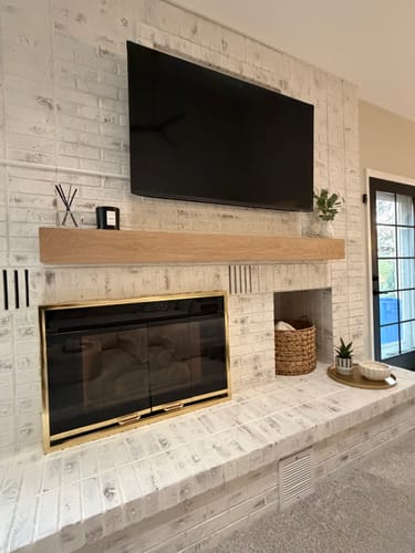 Customer photo review of White Oak Fireplace Mantel