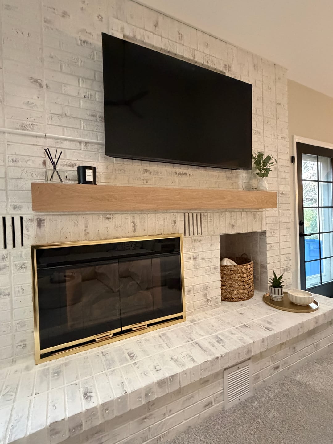 Customer photo review of White Oak Fireplace Mantel