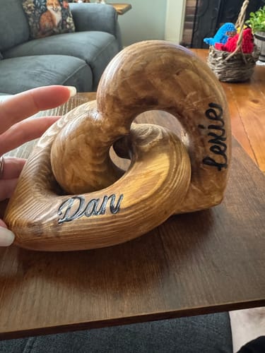 Customer photo review of Romantic Couple - Personalized Infinity Heart Sculpture