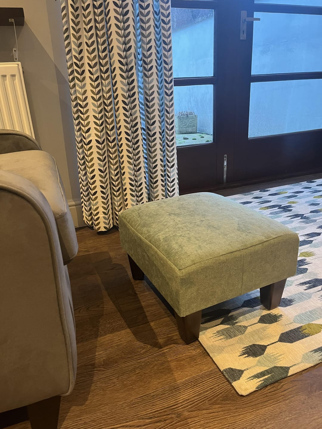 Customer photo review of Half Classic Footstool in Velvet