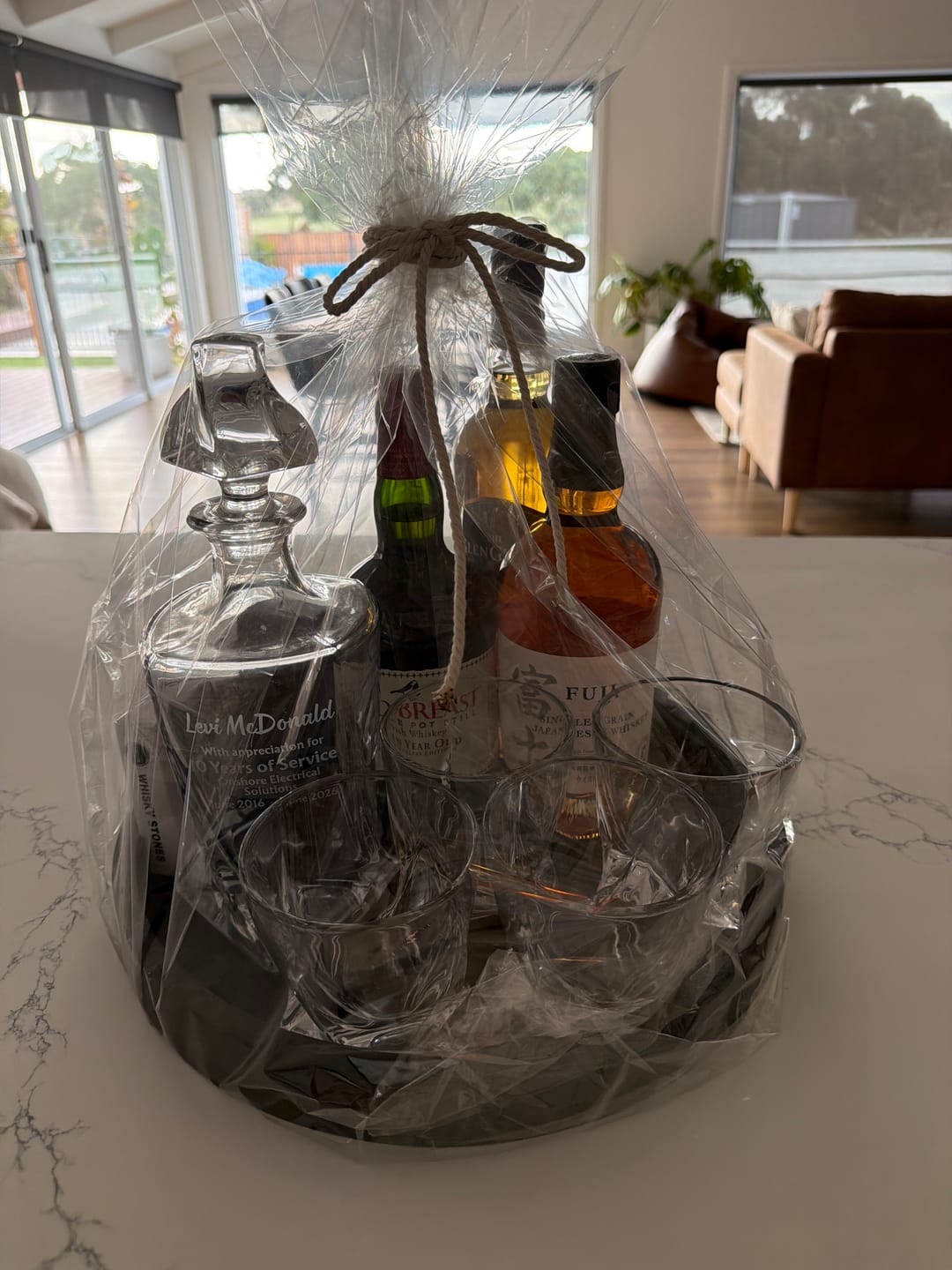 Customer photo review of M&B Helix Crystal Whisky Decanter
