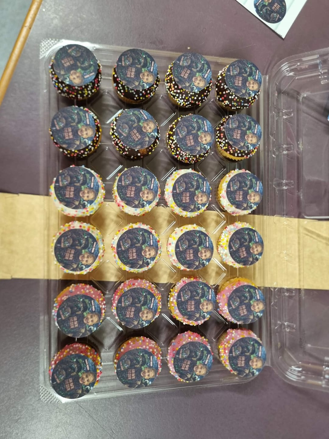 Customer photo review of 30 x 3.8 cm Small Cupcake Custom Edible Icing Images