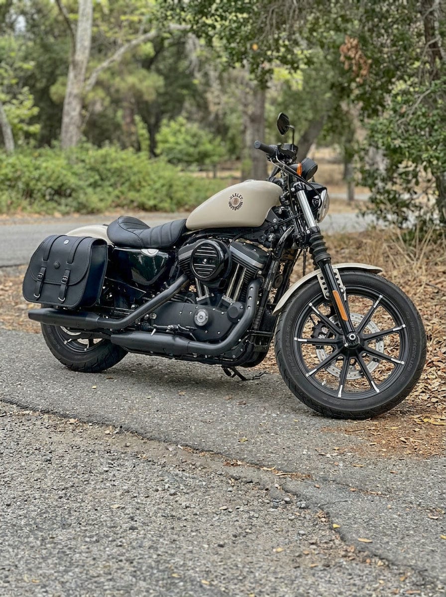 Customer photo review of 30L - Ghost Large Shock Cutout Motorcycle Saddlebags For Harley Sportster 883 Iron XL883N