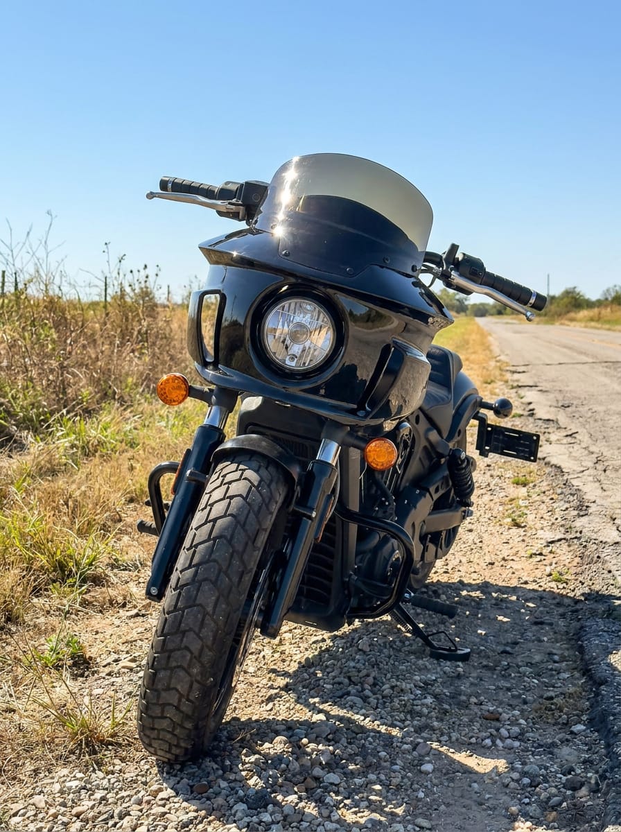 Customer photo review of Viking Darkin Indian Sport Scout Motorcycle Fairing Gloss Black