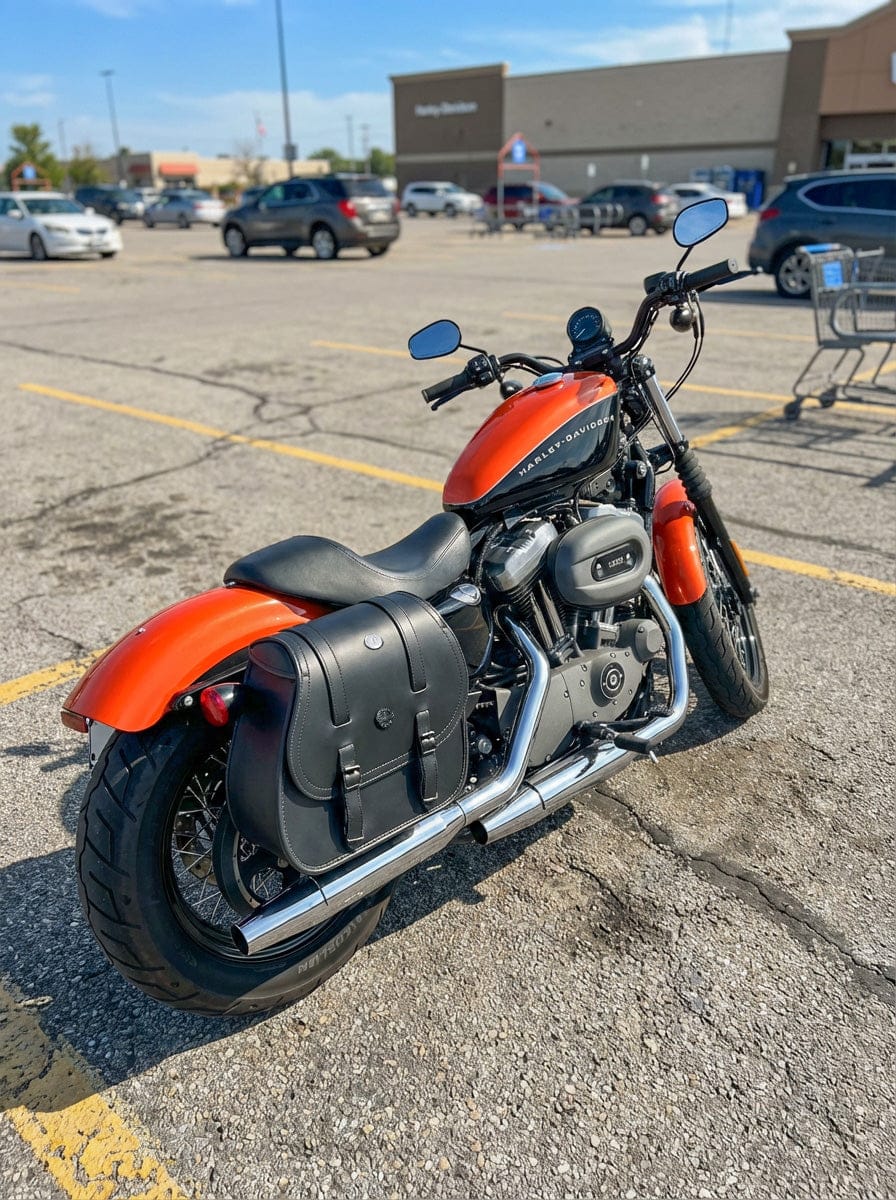 Customer photo review of 30L - Ghost Large Shock Cutout Motorcycle Saddlebags For Harley Sportster 1200 Nightster XL1200N