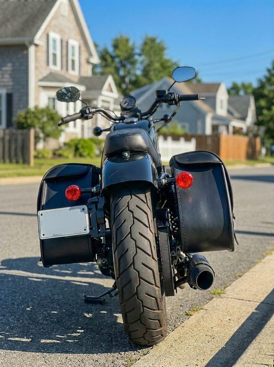 Customer photo review of 30L - Ghost Large Shock Cutout Motorcycle Saddlebags For Harley Sportster 1200 Nightster XL1200N