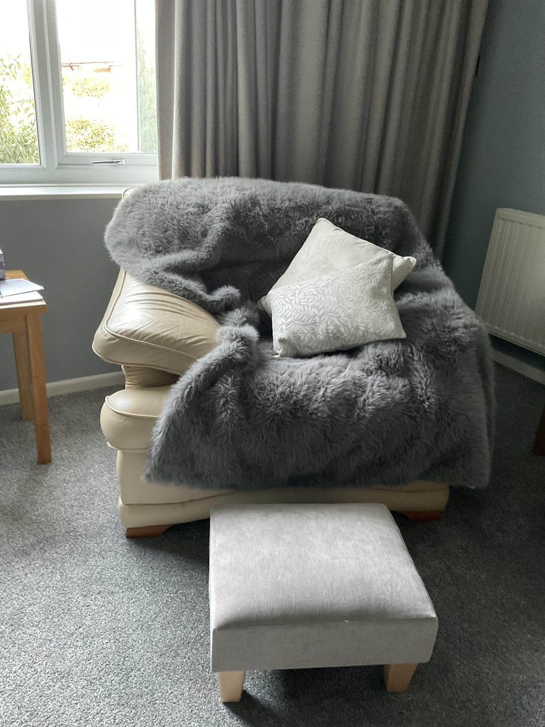 Customer photo review of Half Classic Footstool in Velvet