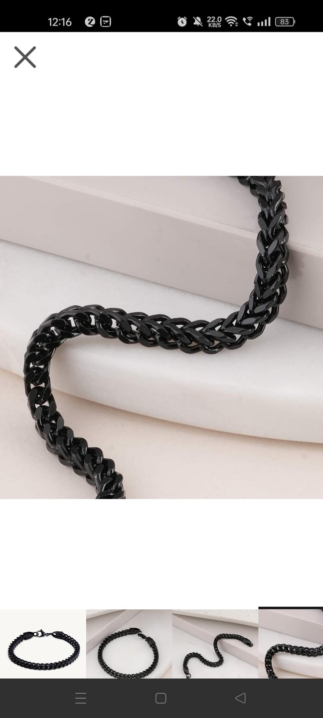 Customer photo review of Black Curb Chain Bracelet