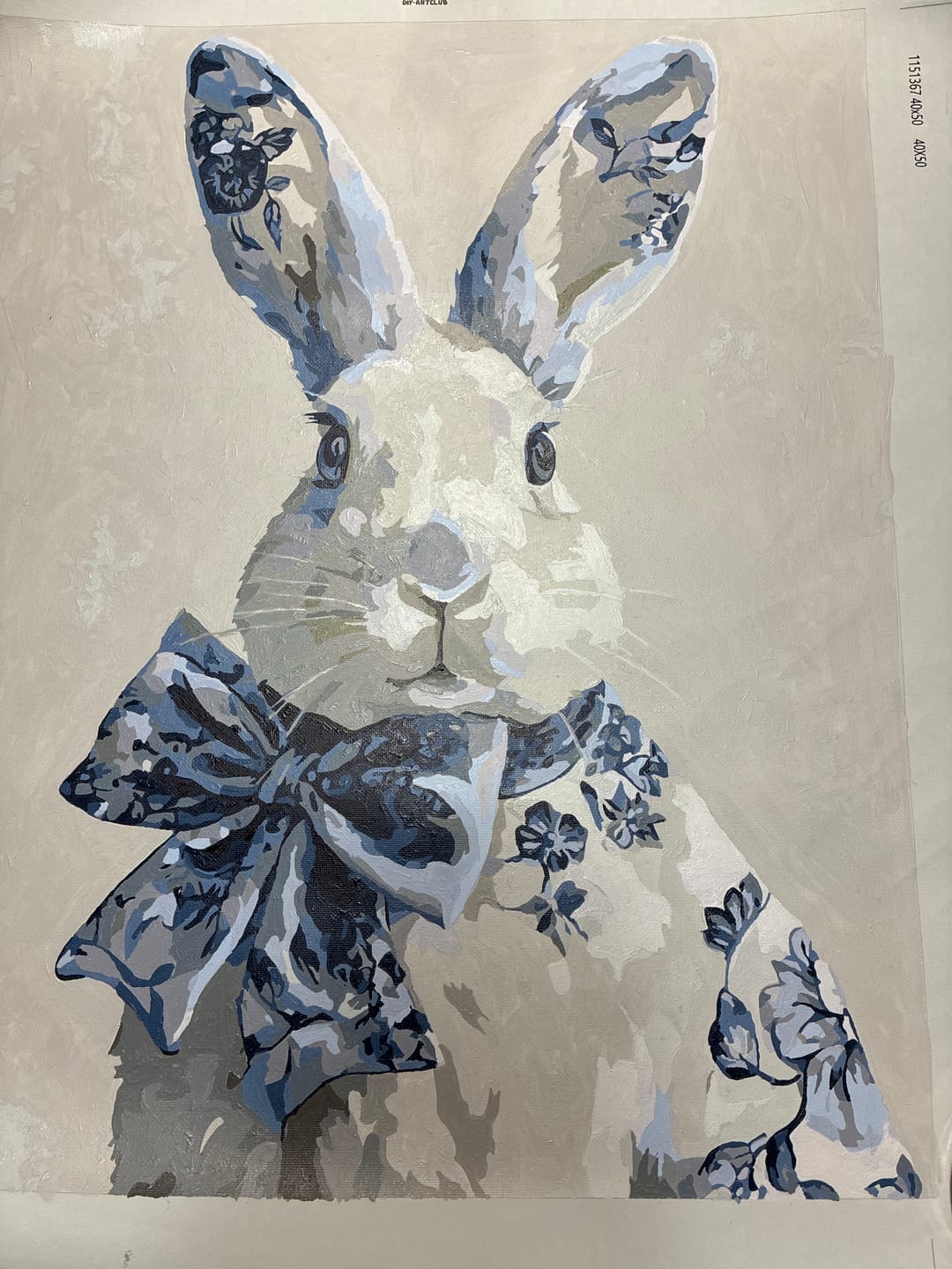 Customer photo review of Delft Blue Bunny | Paint by Number