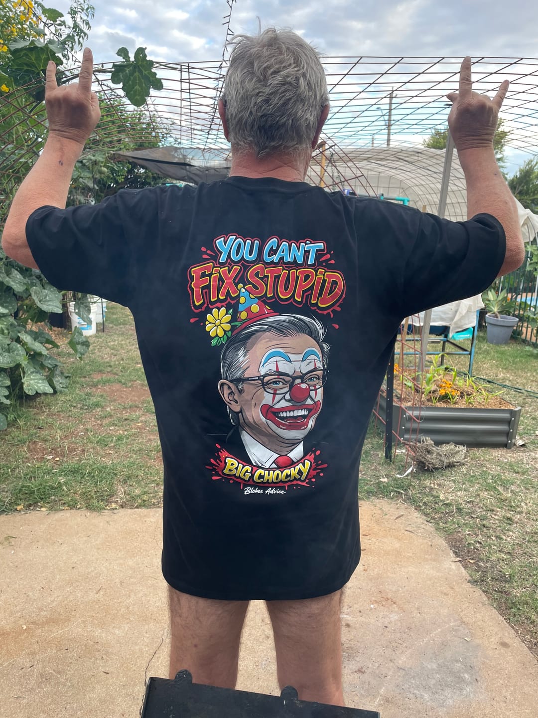 Customer photo review of Big Chocky: Clown Show Tee