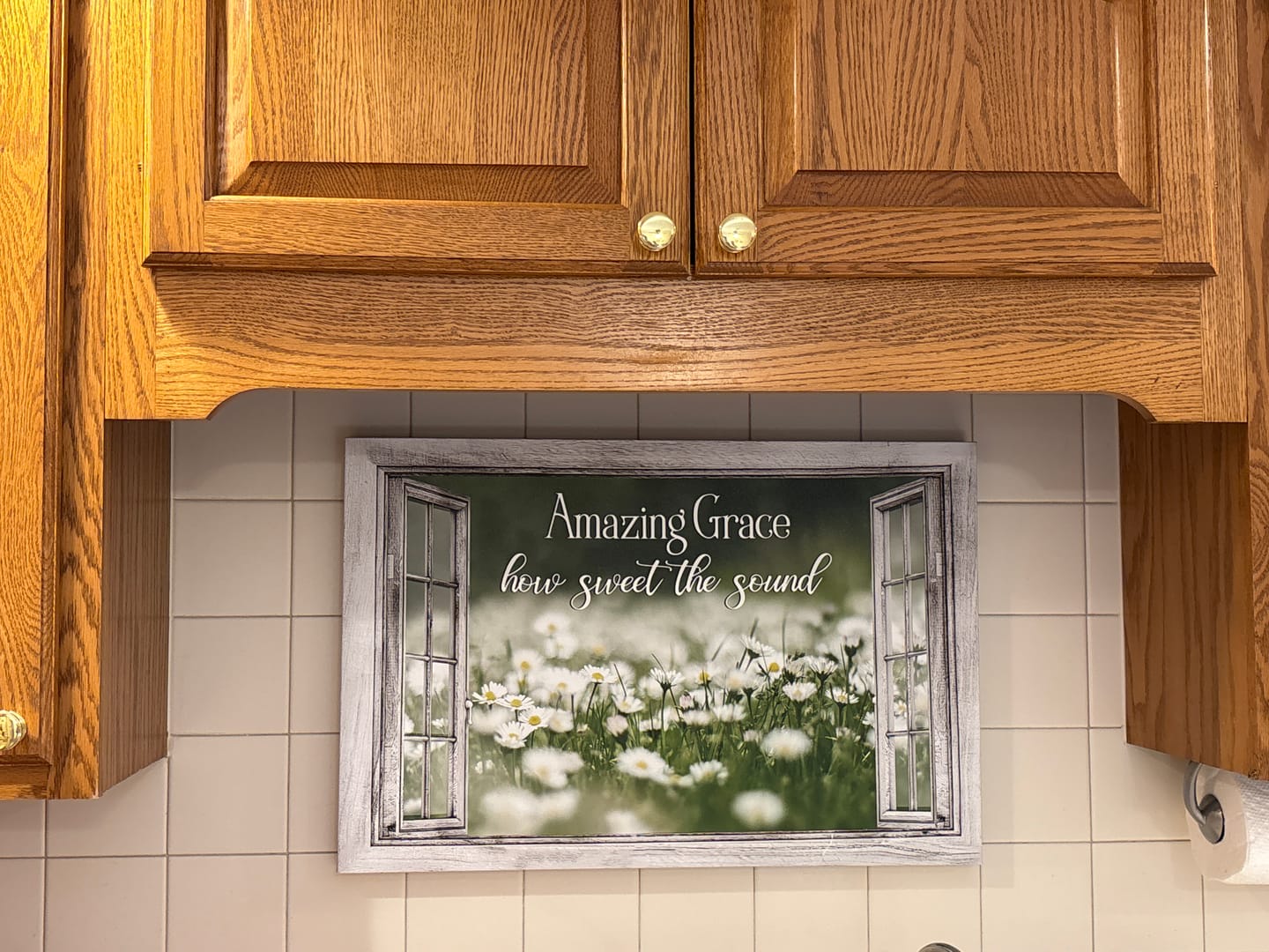 Customer photo review of Amazing Grace Wall Art: Amazing Grace How Sweet The Sound Canvas, Daisy Paintings