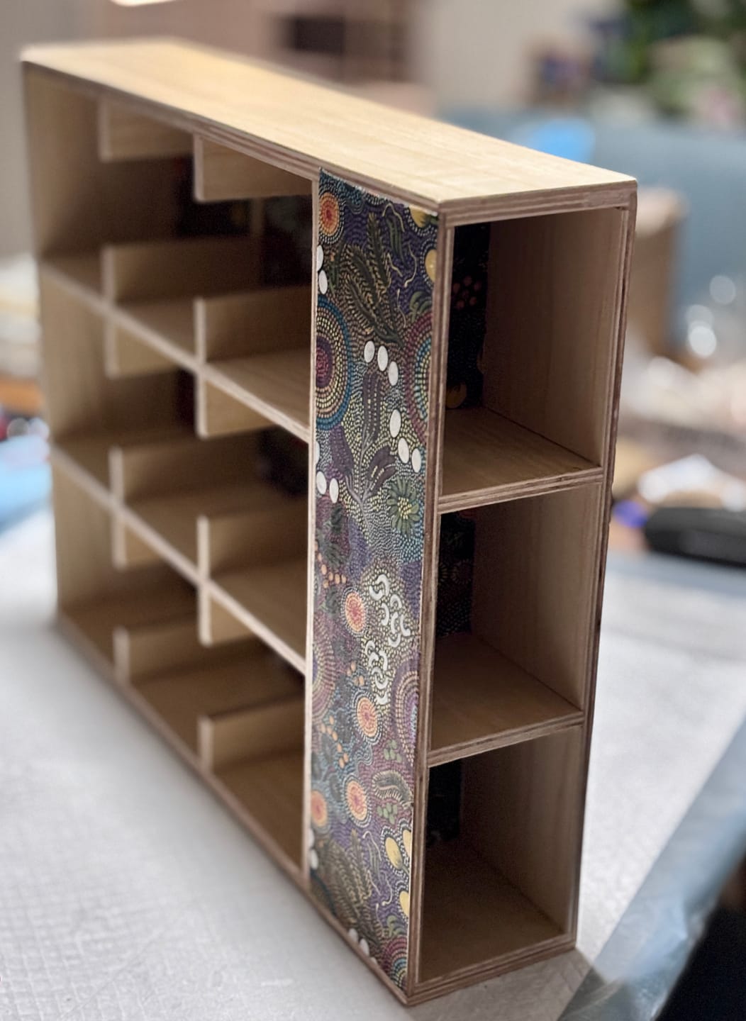 Customer photo review of Coffee Tea Mug Cup Display Shelf With Side Compartments