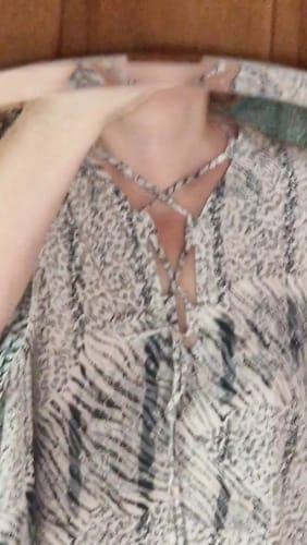 Customer photo review of Animal Fiber Fabric~Women's Ruffled Mulberry Silk Dress with a Unique Design, Niche Style Long Silk Dress
