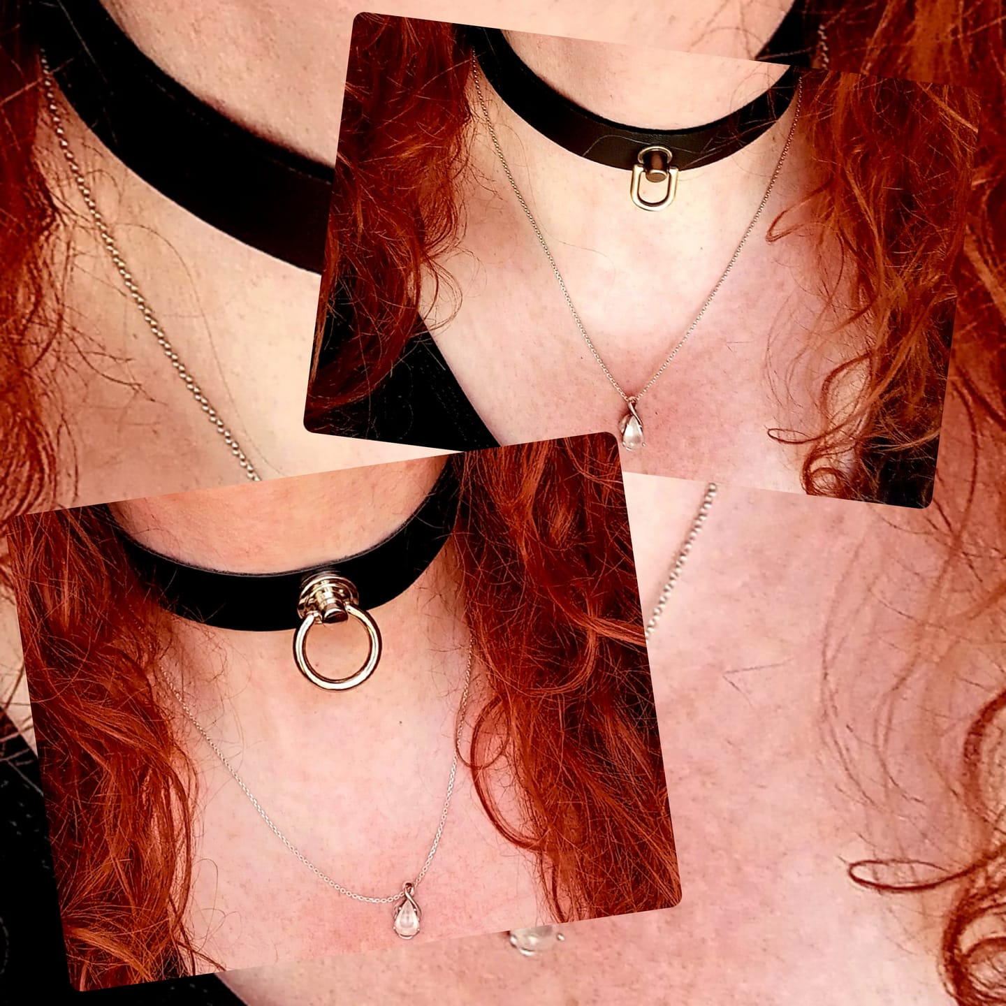 Customer photo review of SiaLinda: Halsband echtes Lackleder schwarz mit großem O-Ring