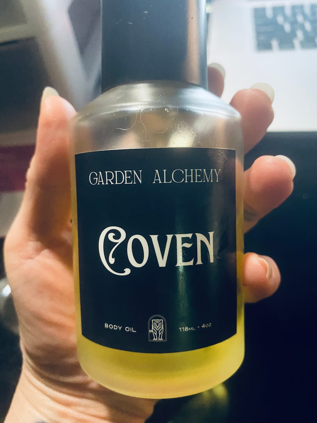 Customer photo review of COVEN BODY OIL