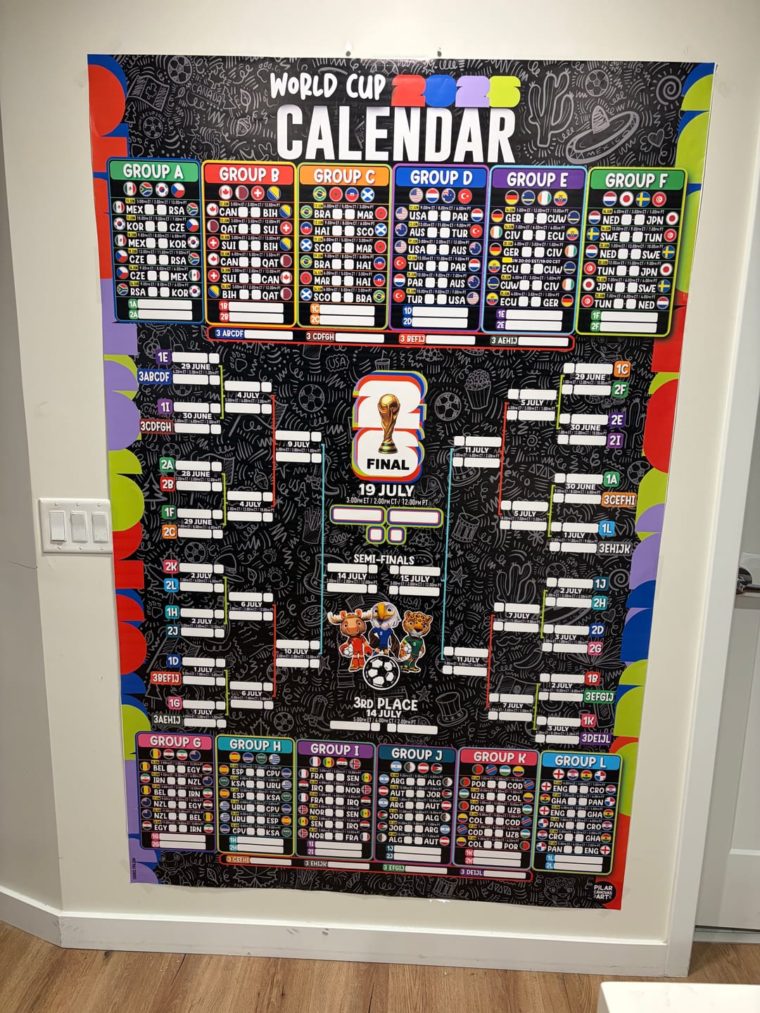 Customer photo review of World Cup 2026 Wall Calendar Poster