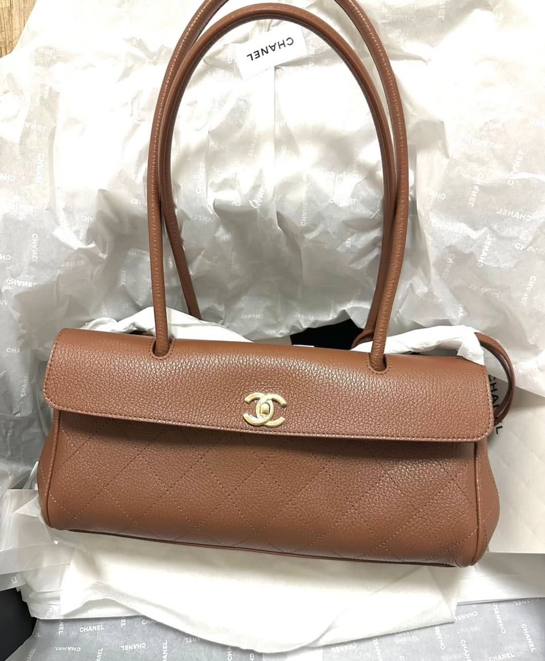 Customer photo review of Chanel 2026 Shopping Bag 31cm Brown Grained Calfskin