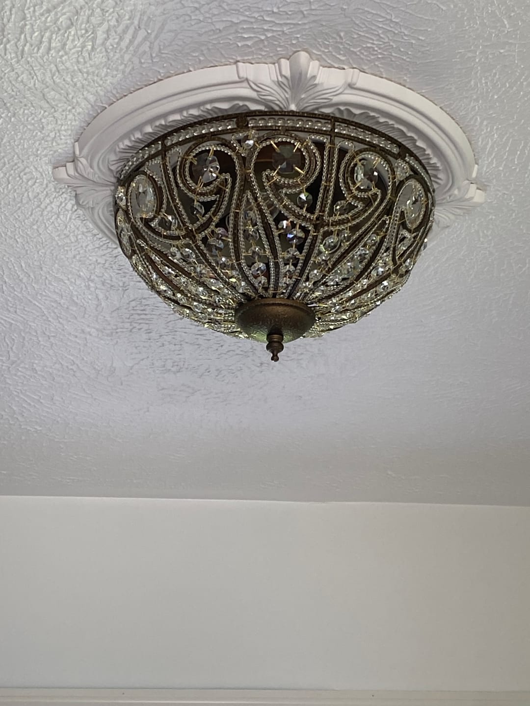 Customer photo review of Luxe Moroccan Antique Bronze Crystal Ceiling Light