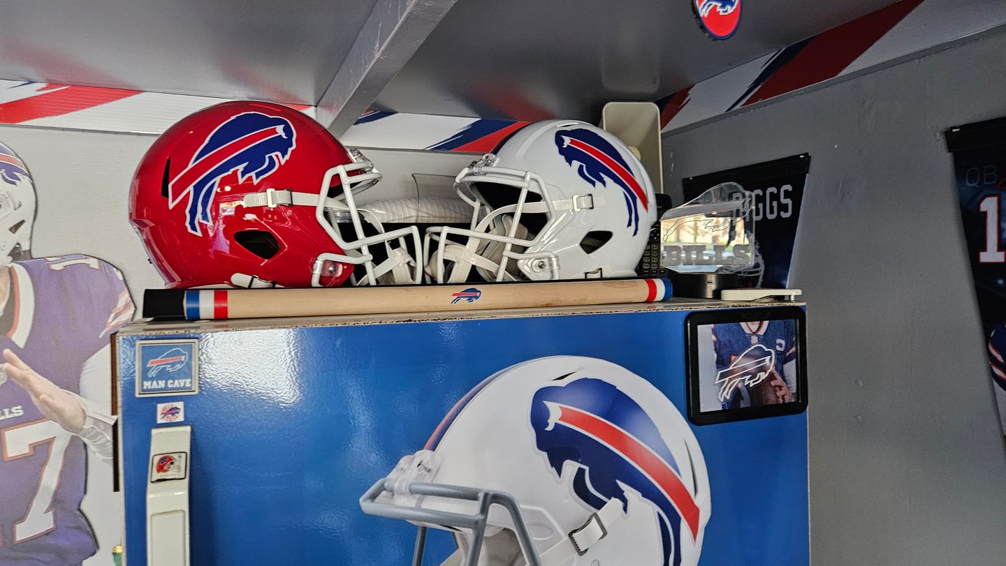 Customer photo review of Buffalo Bills Riddell Speed Replica Helmet - Throwback 1987-2001