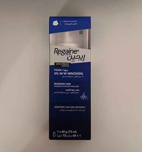 Customer photo review of Regaine Foam 5% Minoxidil Hair Loss Treatment for Men 73ml