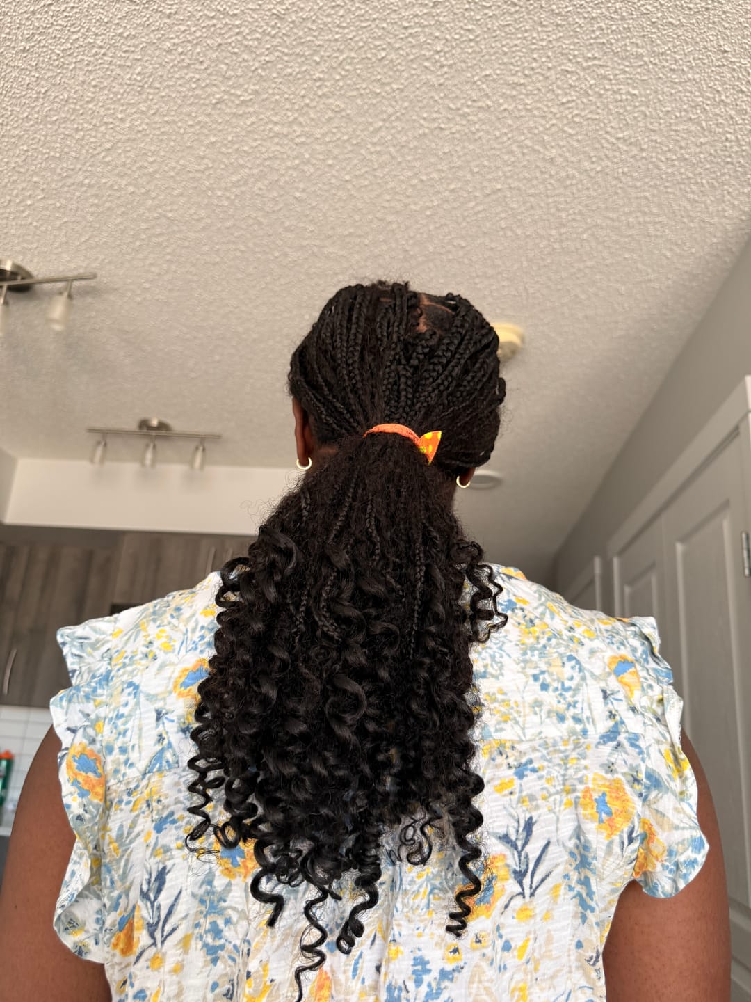 Customer photo review of Multi-Textured Kinky Curly Bulk Hair Extensions for Braiding