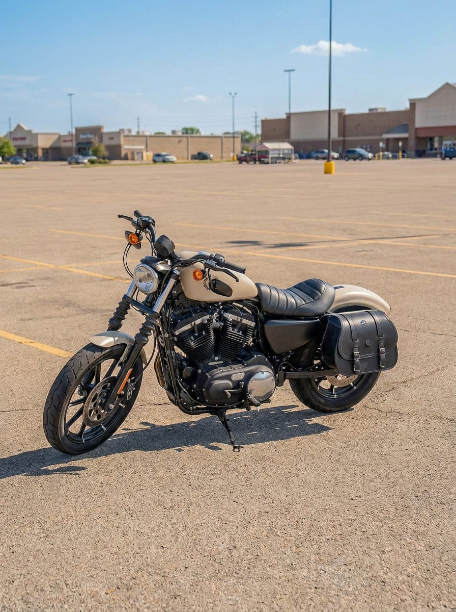 Customer photo review of 30L - Ghost Large Shock Cutout Motorcycle Saddlebags For Harley Sportster 883 Iron XL883N