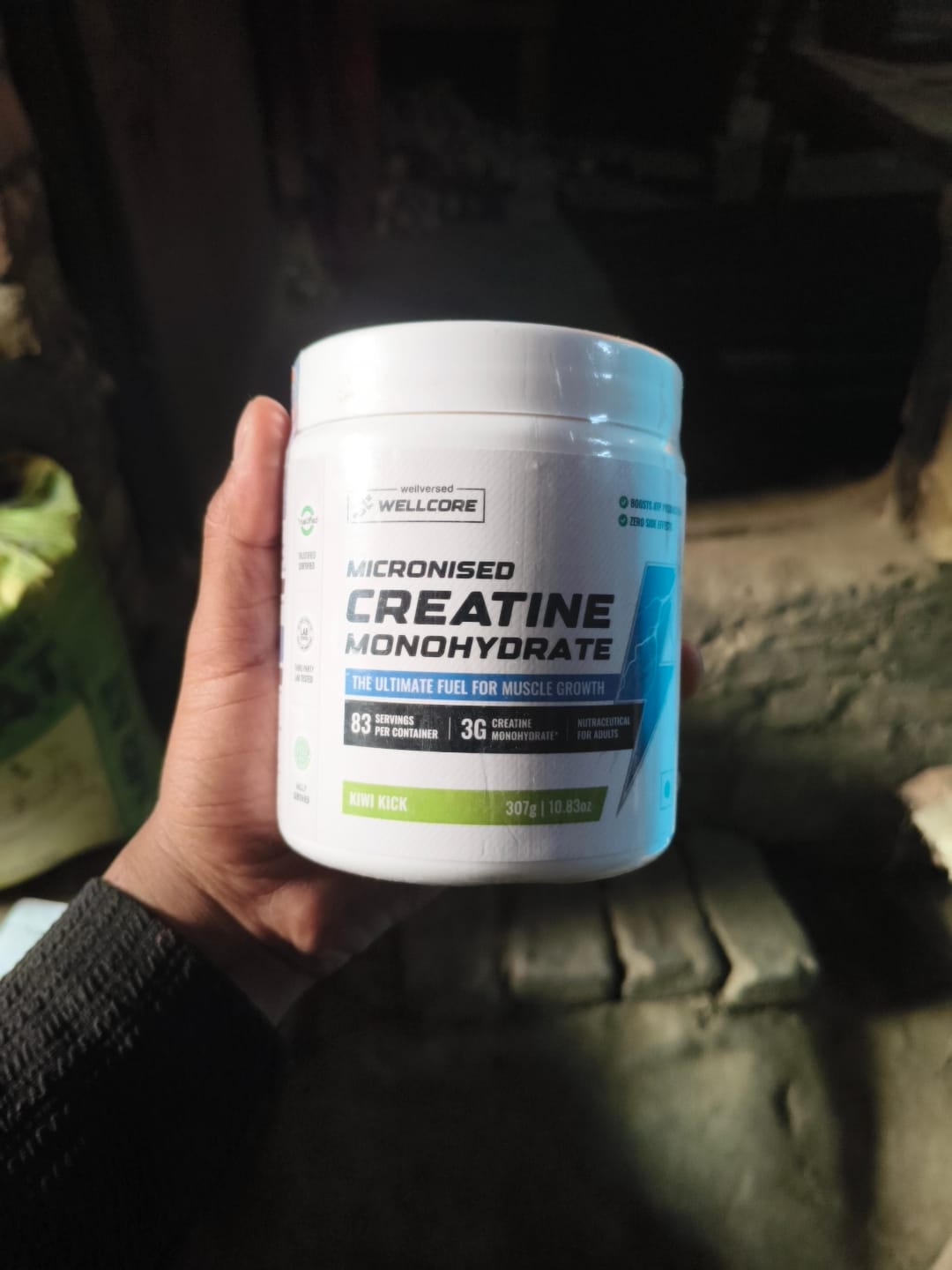 Customer photo review of Wellcore - Pure Micronised Creatine Monohydrate | Kiwi Kick (307g, 83 servings)