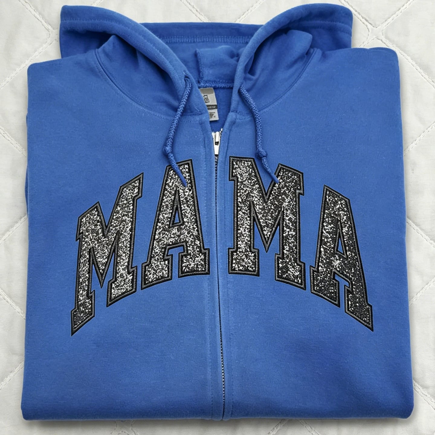 Customer photo review of Custom Embroidered Applique Glitter Mama Full Zip Sweatshirt - Gift for Mom