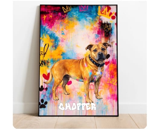 Customer photo review of Personalised Poster With Dog or Cat - Graffiti