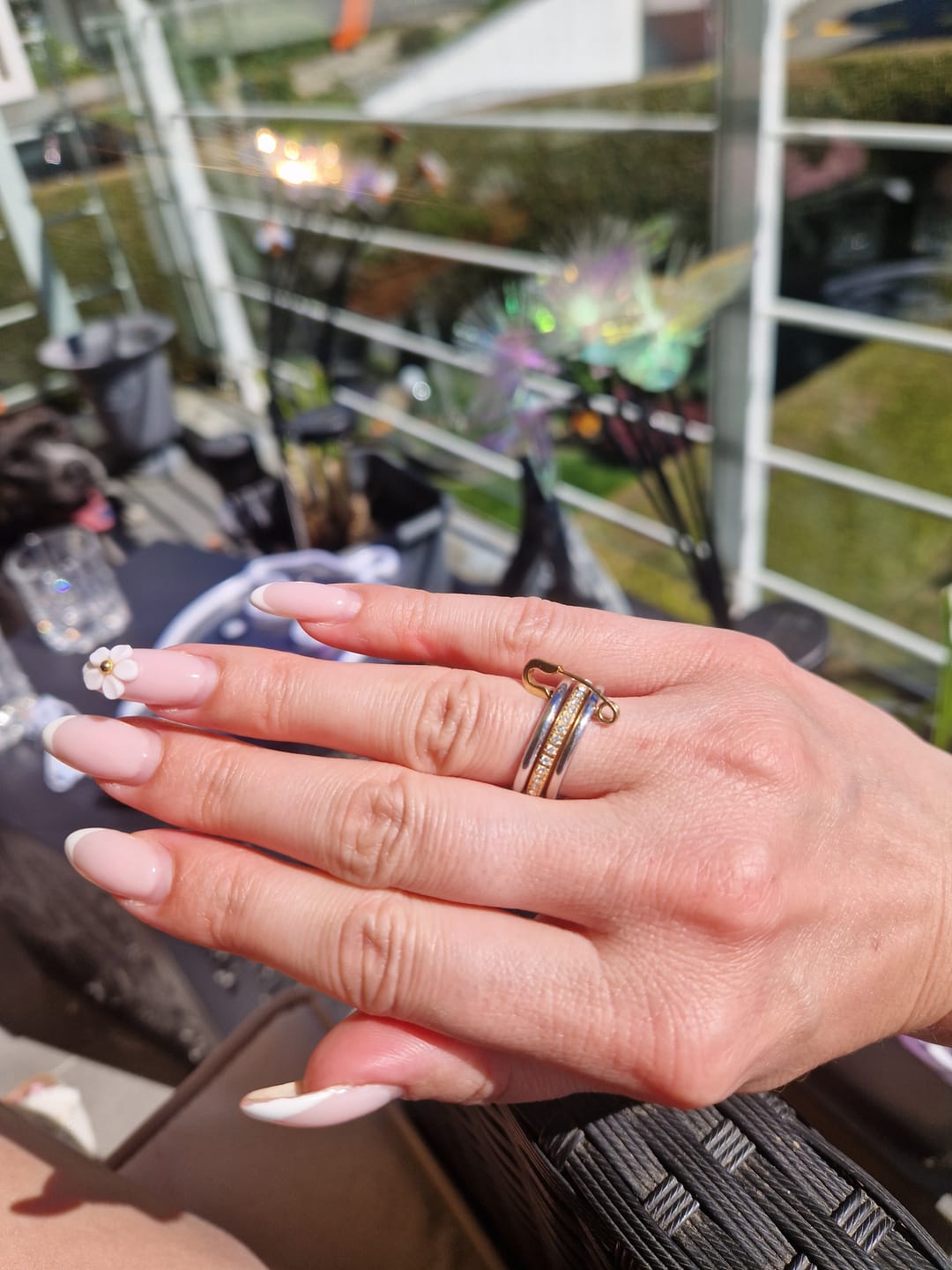 Customer photo review of Triple Safety Pin Flow Ring 14K Vergoldet