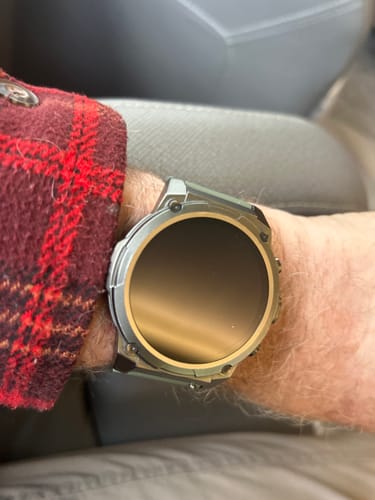 Customer showing the replacement watch band on their wrist, which arrived as promised.