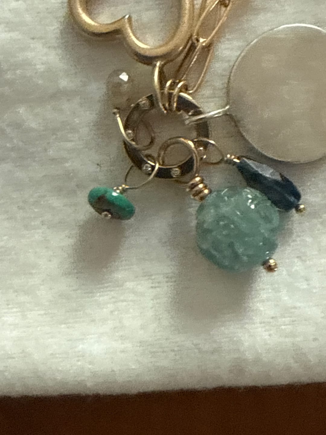 Customer photo review of Vein Turquoise Unfaceted Rondelle Gemstone
