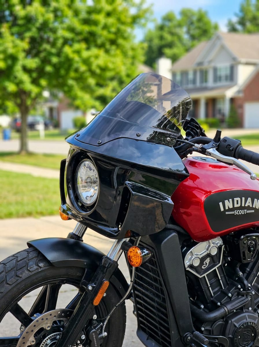 Customer photo review of Viking Darkin Indian Sport Scout Motorcycle Fairing Gloss Black