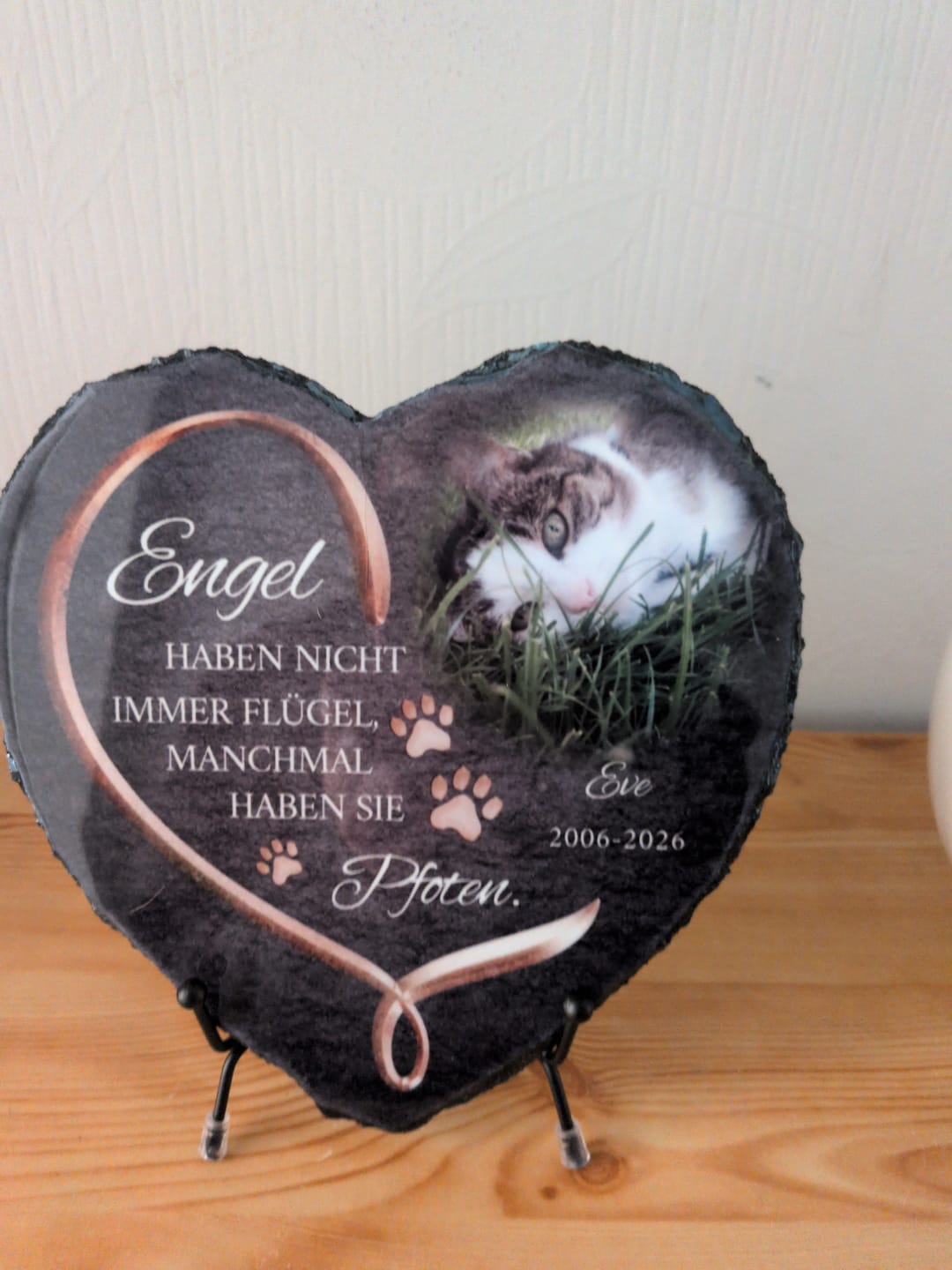 Customer photo review of Personalisiertes Schieferherz - Engel haben Pfoten