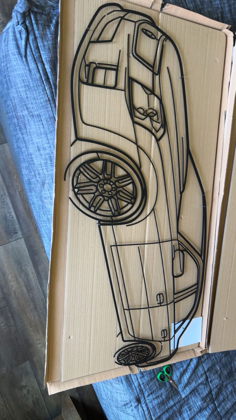 Customer photo review of Your Custom Car Silhouette Metal Wall Art Service