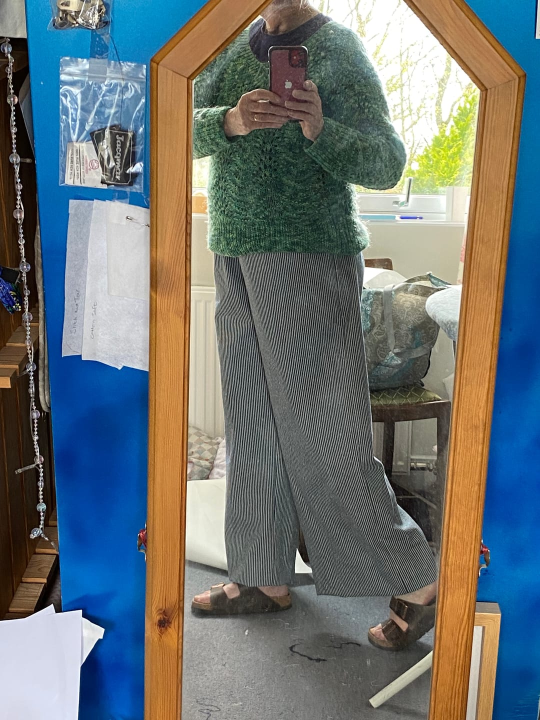 Customer photo review of Striped Yarn Dyed Washed Denim Fabric
