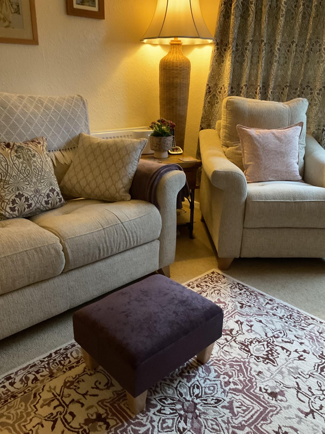 Customer photo review of Half Classic Footstool in Velvet